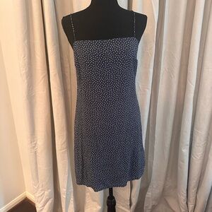 Abercrombie & Fitch Navy Polka Dot Spaghetti Strap Mini Dress